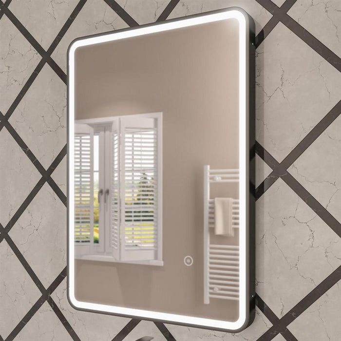 Eastbrook Arno Illuminated Mirror - Matt Black - 700mm x