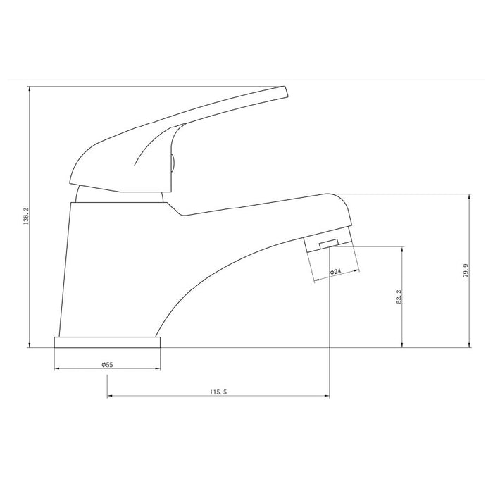 Eastbrook Biava Hi.Flow Mono Basin Mixer Tap With Waste