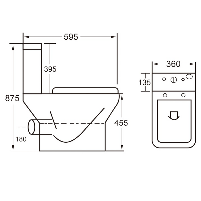 Eastbrook Bijou Rimless Comfort Height Close Coupled Toilet