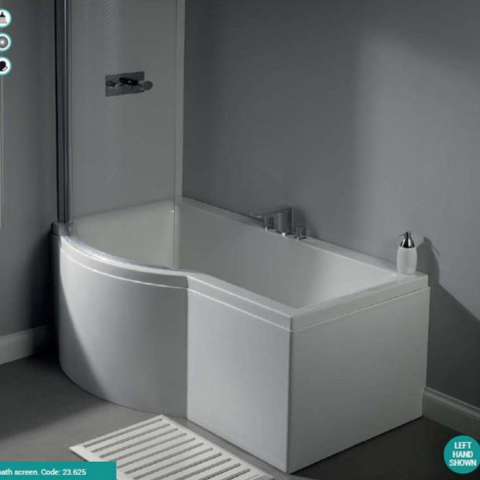 Eastbrook Carron Urban P Shaped Shower Bath - 1500mm X