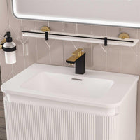 Eastbrook Catania Glass Shelf - Matt Black/Brushed Brass