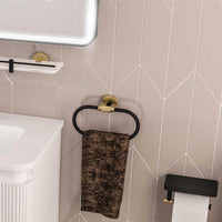 Eastbrook Catania Towel Ring - Matt Black/Brushed Brass