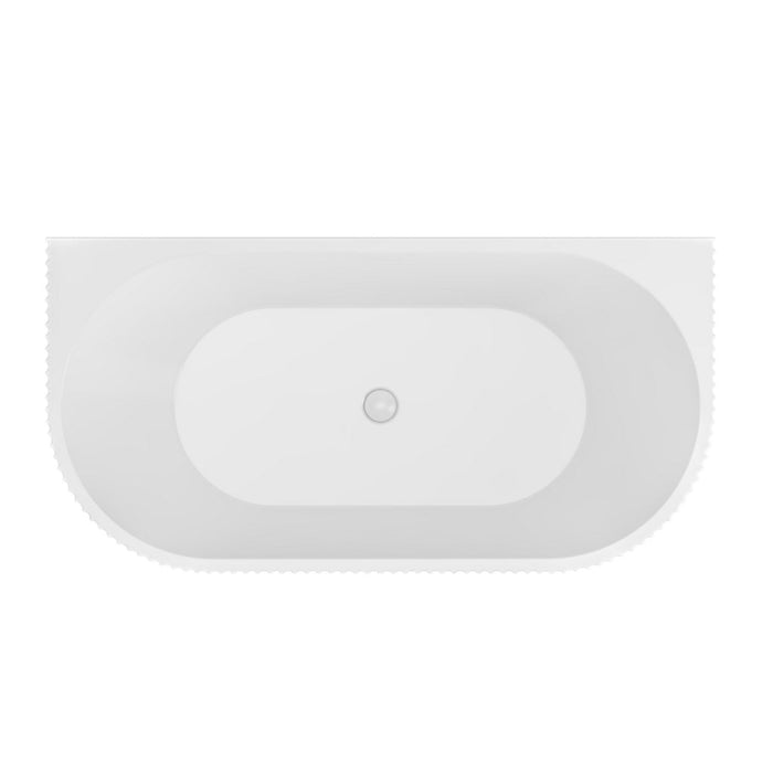 Eastbrook Caversham D Shaped Double Ended Bath - White