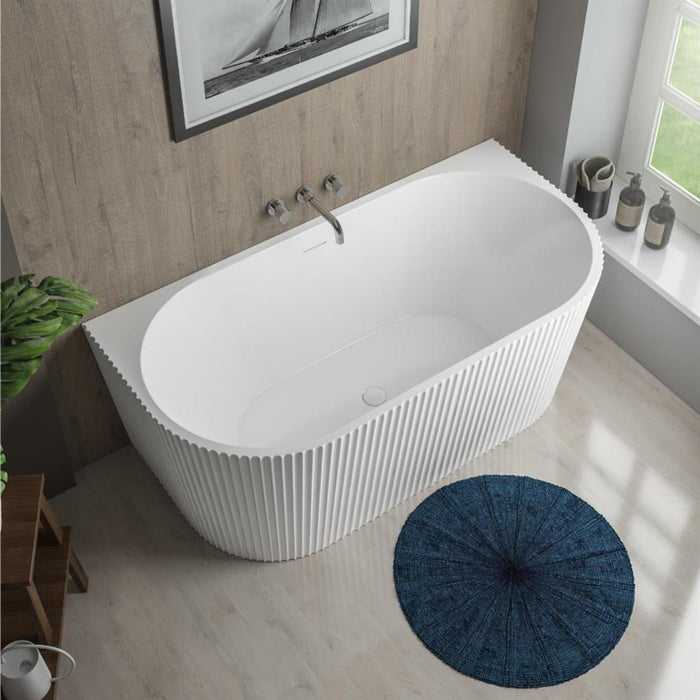 Eastbrook Caversham D Shaped Double Ended Bath - White