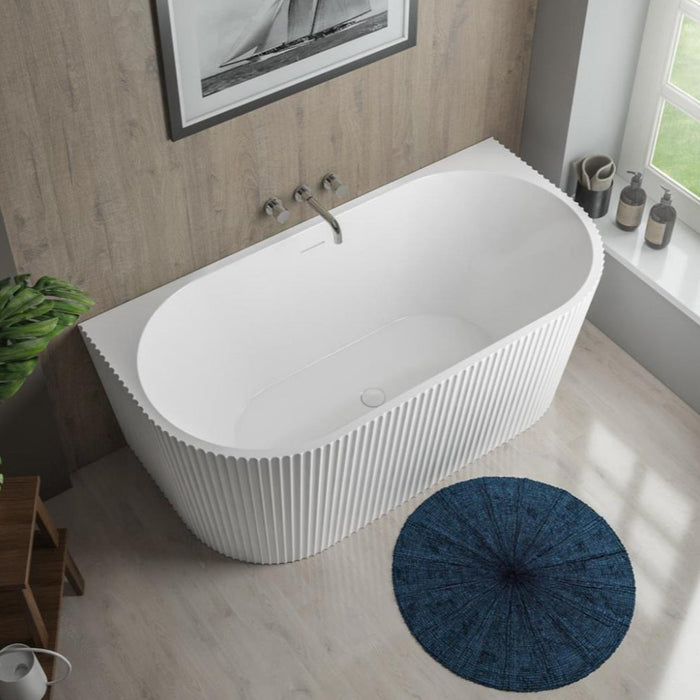 Eastbrook Caversham D Shaped Double Ended Bath - White