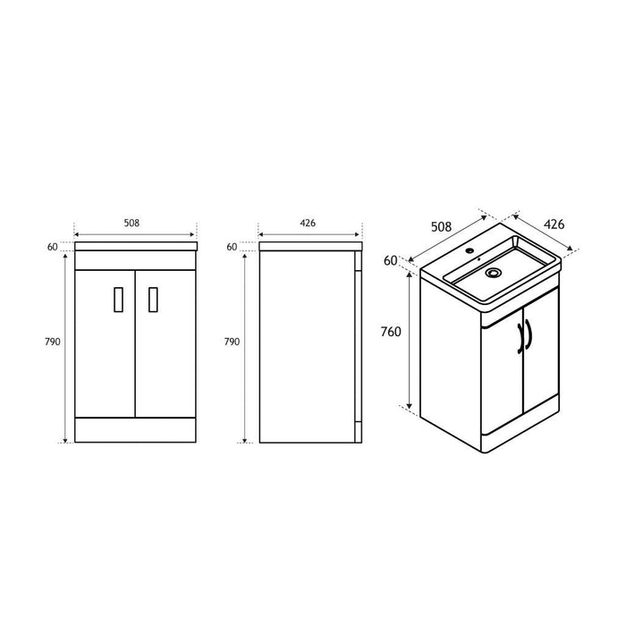 Eastbrook Cavone 2 Door Floorstanding Vanity Unit