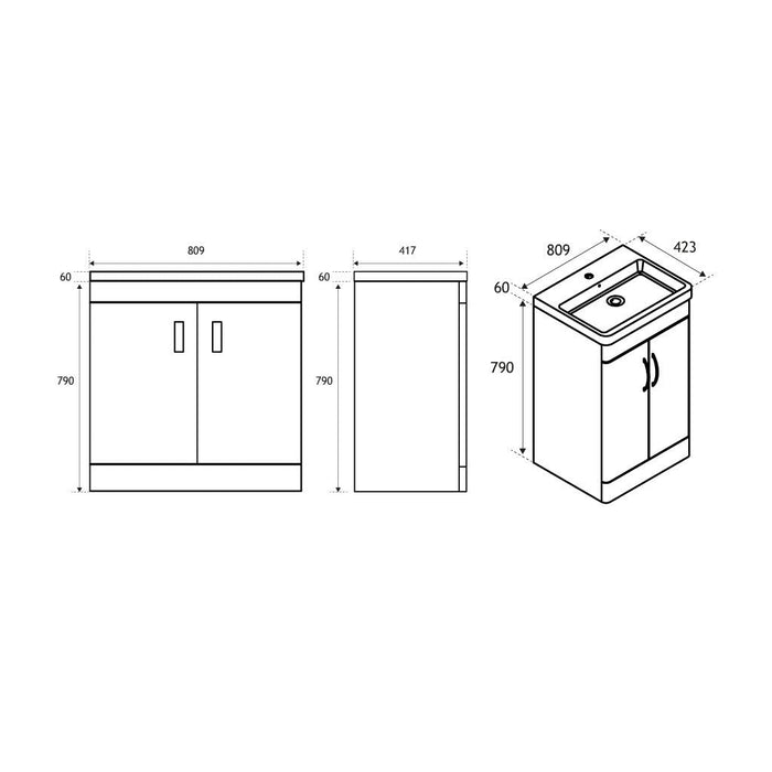 Eastbrook Cavone 2 Door Floorstanding Vanity Unit