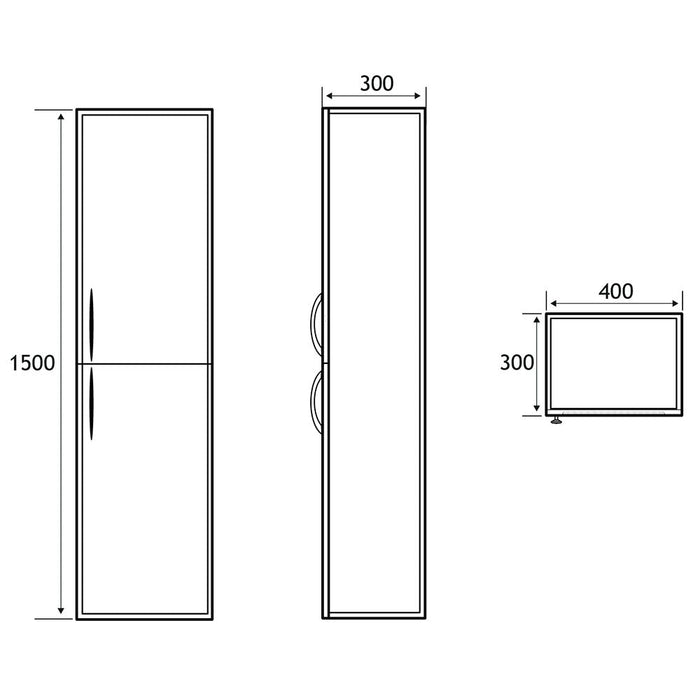 Eastbrook Cavone Wall Hung Tall Storage Unit - 1500mm High