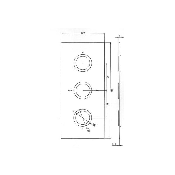 Eastbrook Concealed Triple Control Shower Valve - Chrome