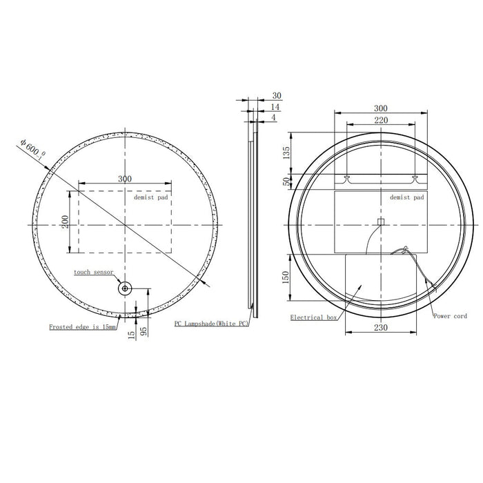 Eastbrook Conza Round Illuminated Mirror - Illuminated