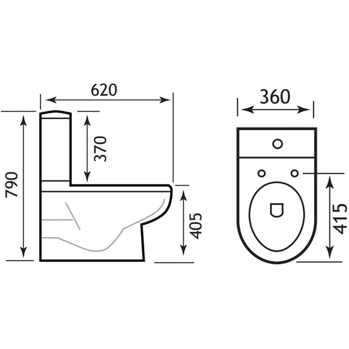 Eastbrook Dura Back to Wall Close Coupled Toilet