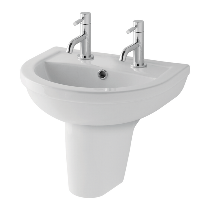 Eastbrook Dura Basin With Semi Pedestal - White - Semi