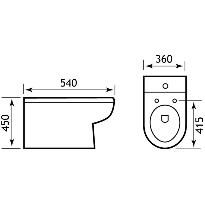Eastbrook Dura High Level Back To Wall Toilet With Soft