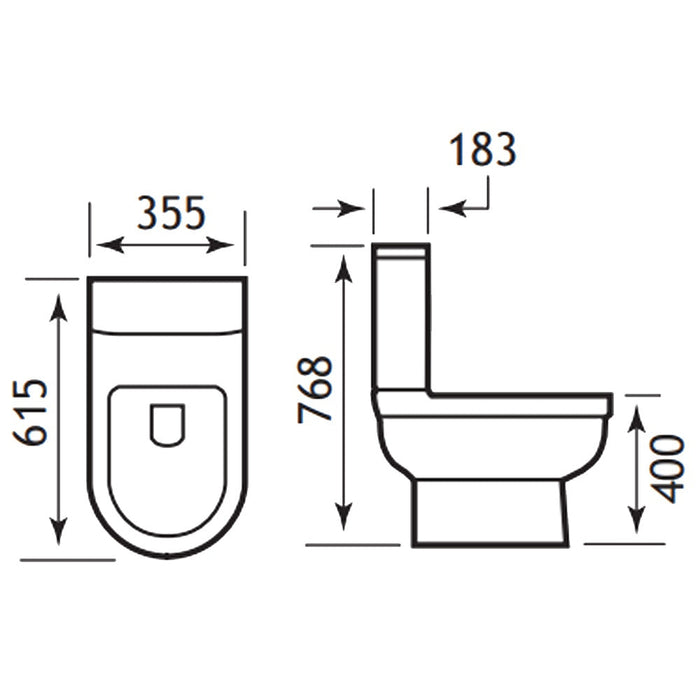 Eastbrook Dura Rimless Close Coupled Toilet With Cistern