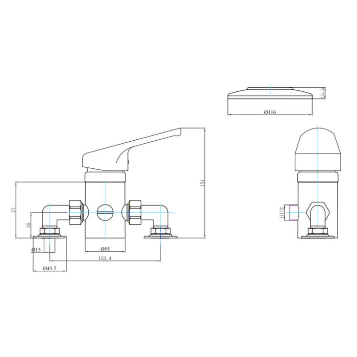 Eastbrook Exposed/Concealed Manual Shower Valve - Chrome