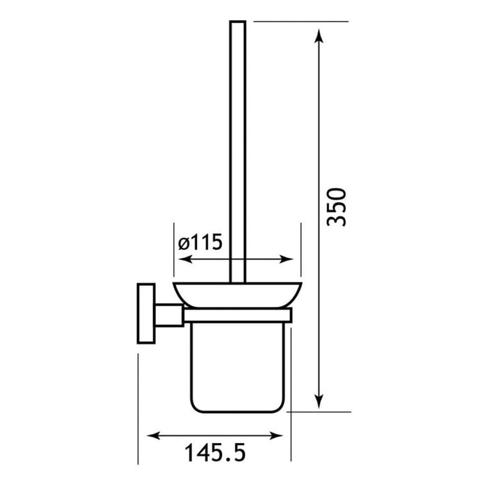 Eastbrook Genoa Glass Toilet Brush Holder - Chrome - Toilet