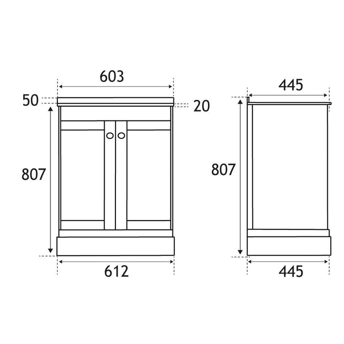 Eastbrook Hardwick 2 Door Floorstanding Vanity Unit