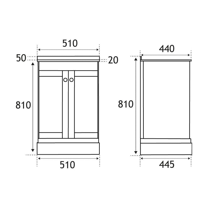 Eastbrook Hardwick 2 Door Floorstanding Vanity Unit