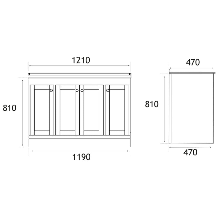 Eastbrook Hardwick 4 Door Floorstanding Vanity Unit