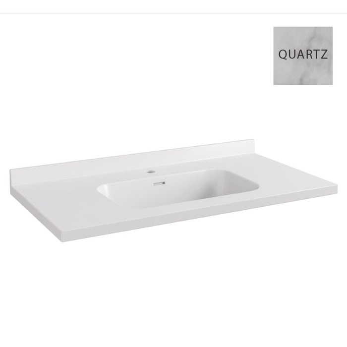 Eastbrook Hardwick 3 Door Floorstanding Vanity Unit With Quartz Basin - 890mm Wide - 1 Tap Hole