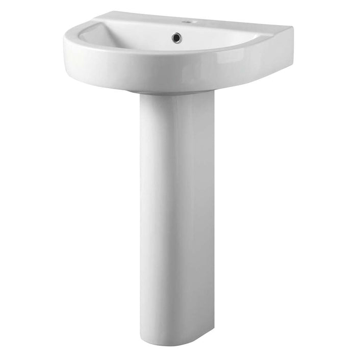 Eastbrook Kenley Basin With Full Pedestal - 1 TH - White