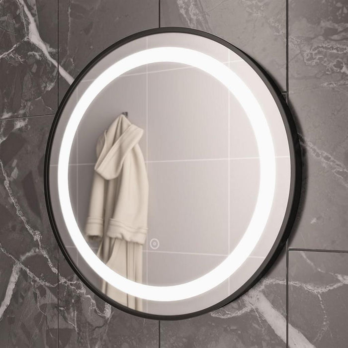 Eastbrook Largo Round Illuminated Mirror - Matt Black