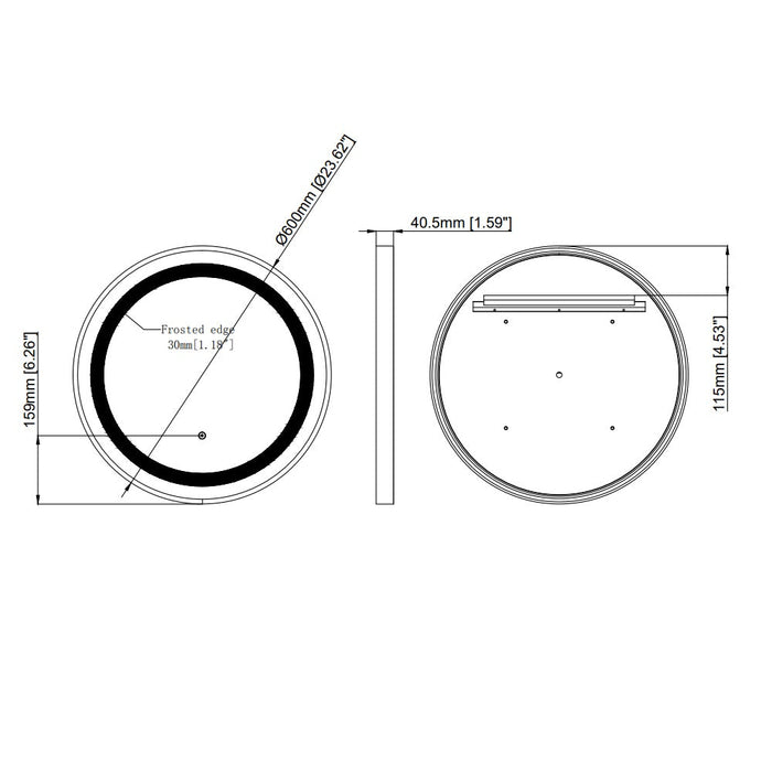 Eastbrook Largo Round Illuminated Mirror - Matt Black