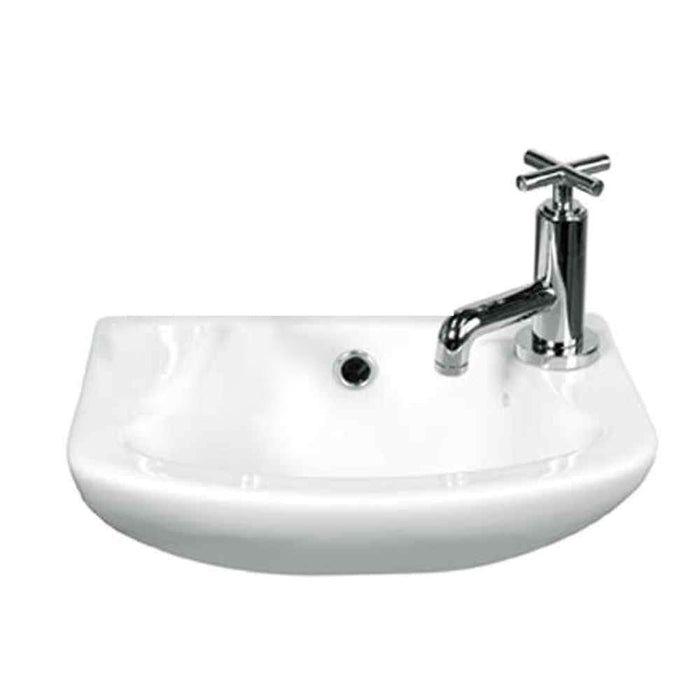 Eastbrook Loire Cloakroom Wall Hung Basin - 1 RH TH - White