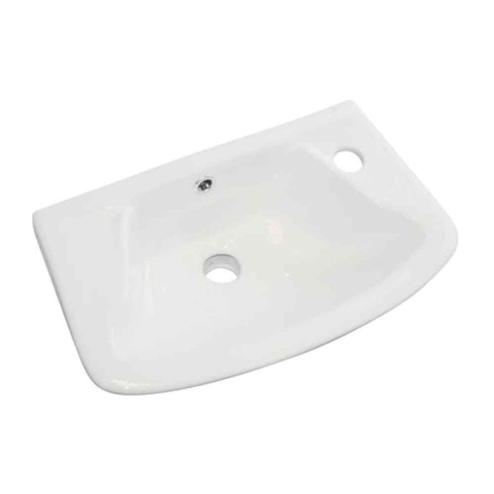 Eastbrook Loire Cloakroom Wall Hung Basin - 1 RH TH - White