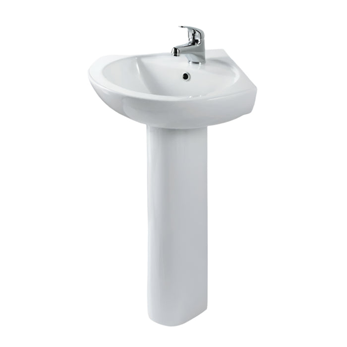 Eastbrook Loire Wall Hung Corner Basin With Full Pedestal