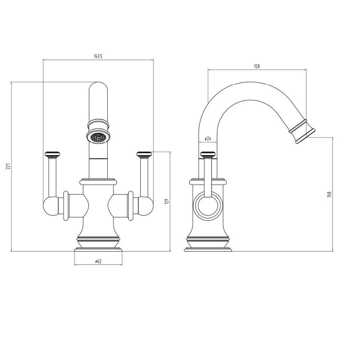 Eastbrook Newlyn Mono Basin Mixer Tap With Waste - Chrome