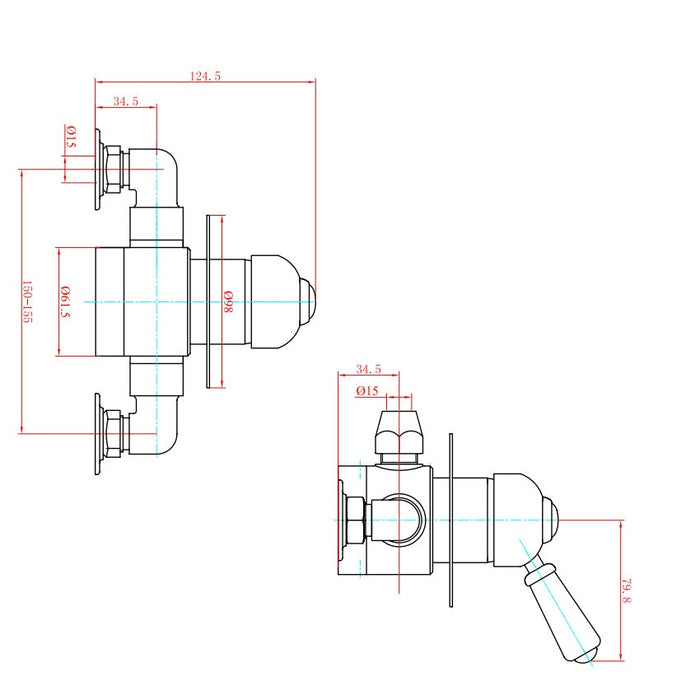 Eastbrook Nostalgic Single Lever Manual Shower Valve
