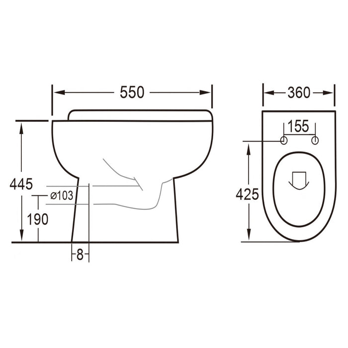 Eastbrook Osterley Eco Vortex Comfort Height Back To Wall
