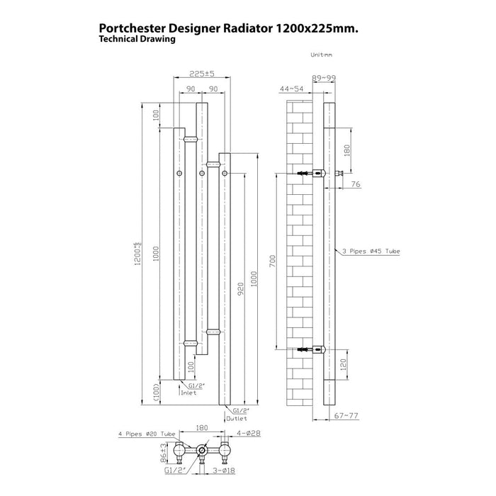 Eastbrook Portchester Designer Radiator - Radiators