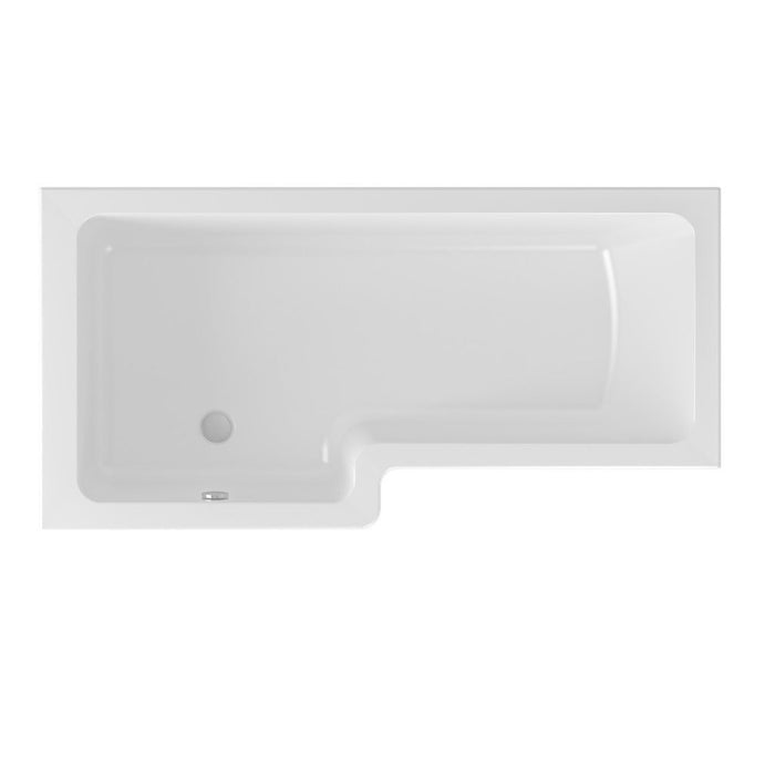 Eastbrook Portland L-Shaped Shower Bath - White - 1500mm x