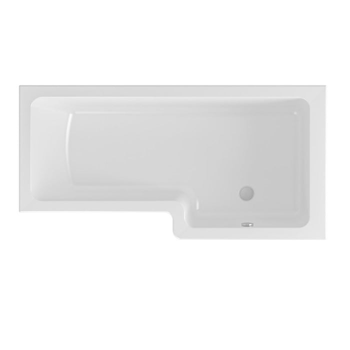 Eastbrook Portland L-Shaped Shower Bath - White - 1500mm x