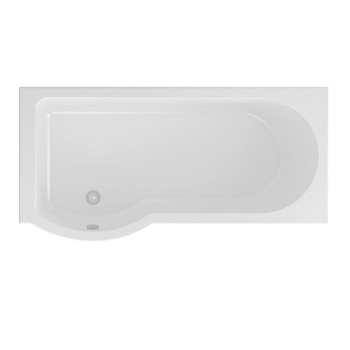 Eastbrook Portland P-Shaped Shower Bath - White - 1500mm x