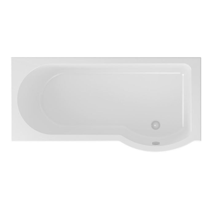 Eastbrook Portland P-Shaped Shower Bath - White - 1500mm x