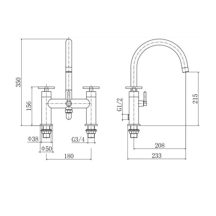 Eastbrook Prado Star Bath Shower Mixer Tap With Kit