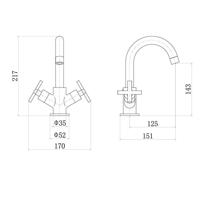 Eastbrook Prado Star Mono Basin Mixer Tap With Swivel Spout
