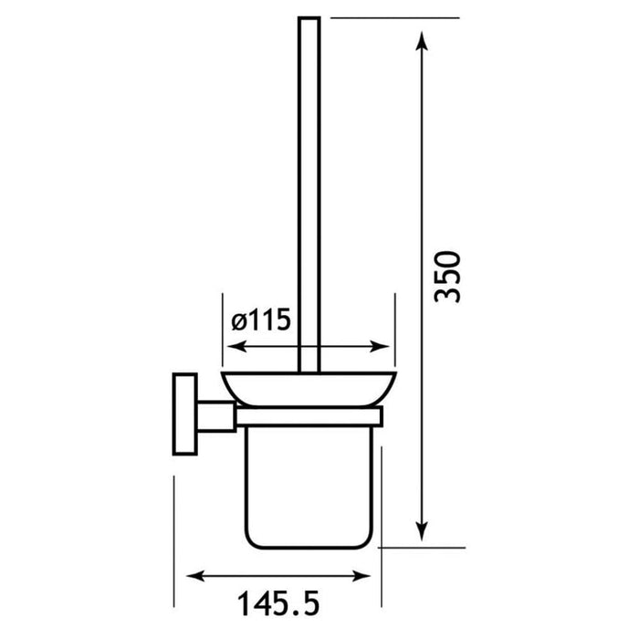Eastbrook Rimini Glass Toilet Brush Holder - Chrome