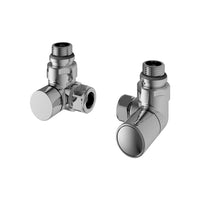 Eastbrook Round Corner Radiator Valves Pair - Chrome