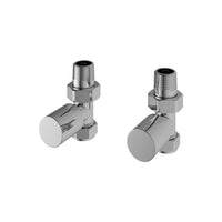 Eastbrook Round Straight Radiator Valves Pair - Chrome