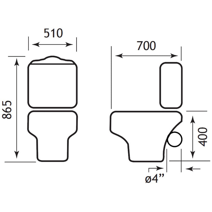 Eastbrook Tamarind Close Coupled Toilet With Push Button