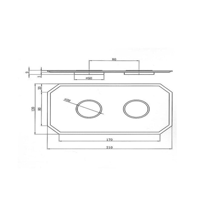 Eastbrook Traditional Twin Shower Valve Plate - Chrome