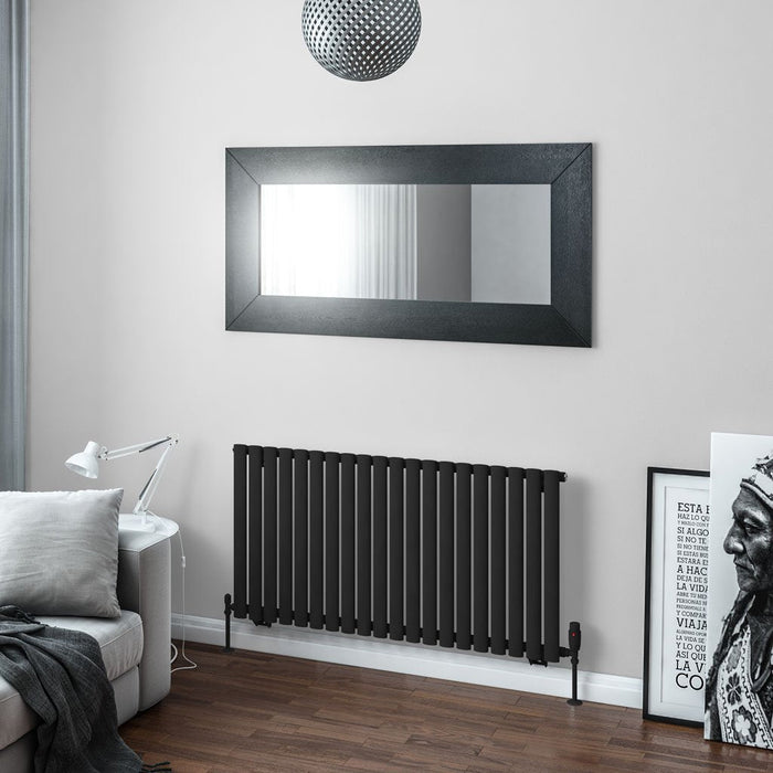 Eastbrook Tunstall Designer Radiator Matt Black - 600mm x