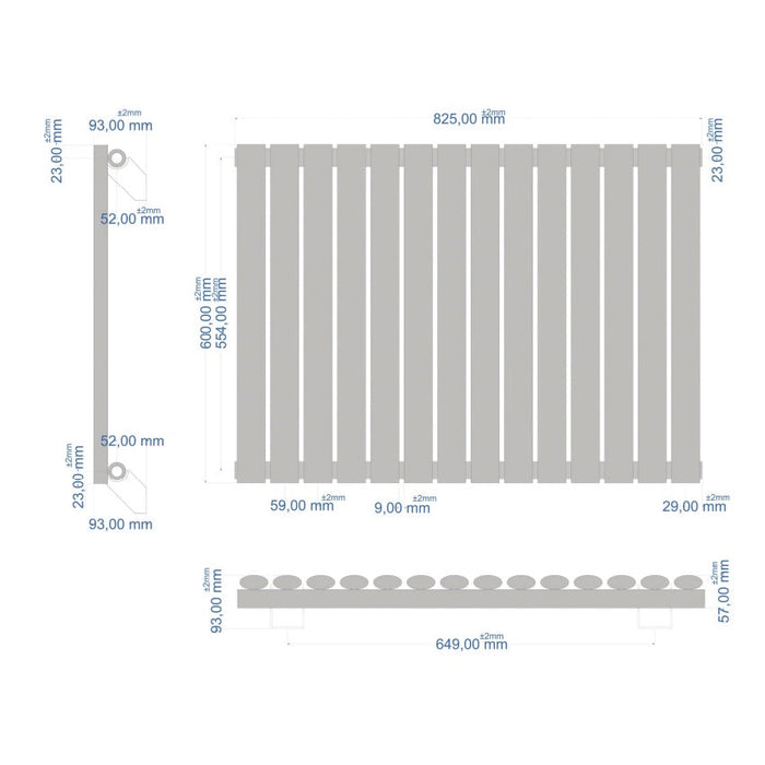 Eastbrook Tunstall Designer Radiator Matt Black - Radiators