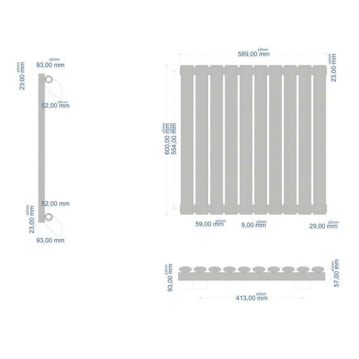 Eastbrook Tunstall Designer Radiator Matt Black - Radiators