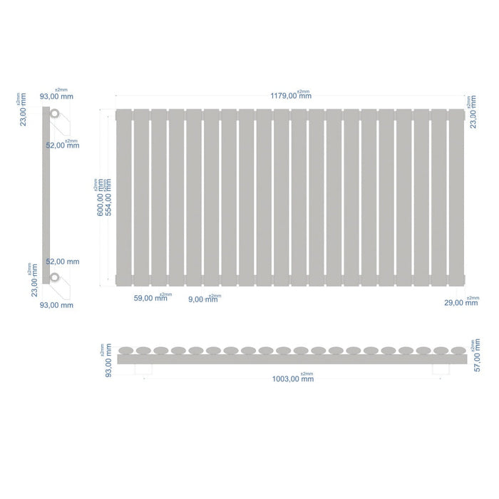 Eastbrook Tunstall Designer Radiator Matt Black - Radiators