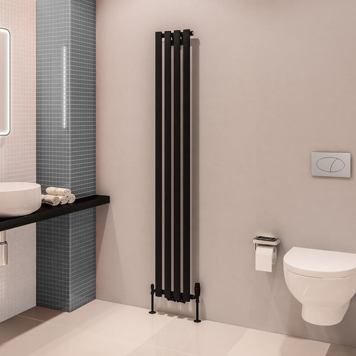 Eastbrook Tunstall Vertical Designer Radiator Matt Black
